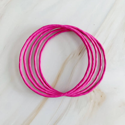 Ellison+Young - Color Of Your Game Slim Bangle Set Of 5: Red