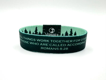 Versible - Forest Edge / Romans 8:28 Wristband: Large