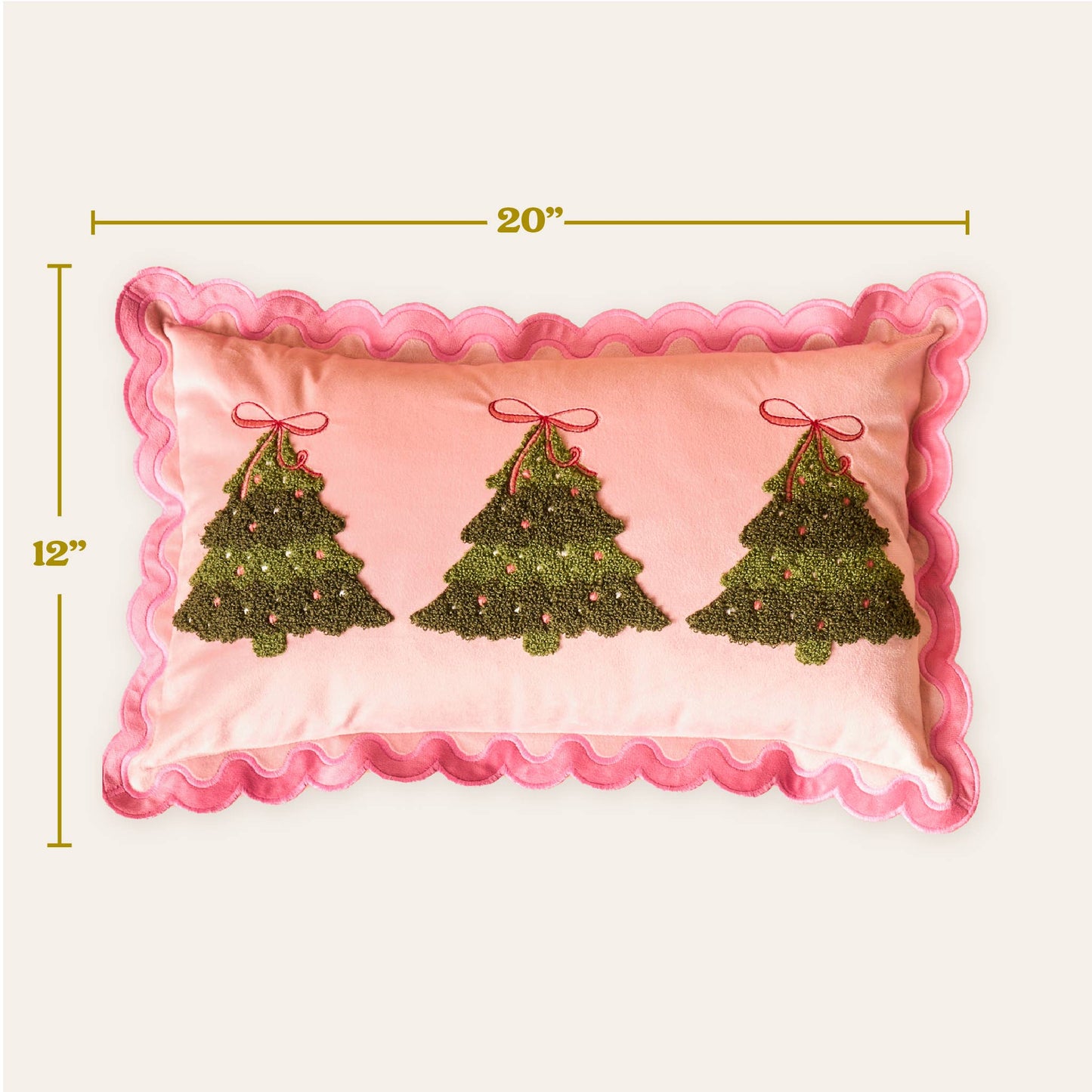 The Darling Effect - Scalloped Rectangle Throw Pillow-Twinkling Trees