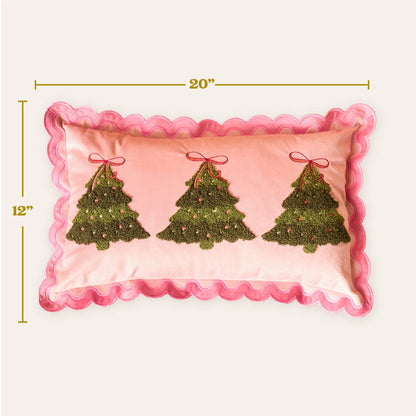 The Darling Effect - Scalloped Rectangle Throw Pillow-Twinkling Trees
