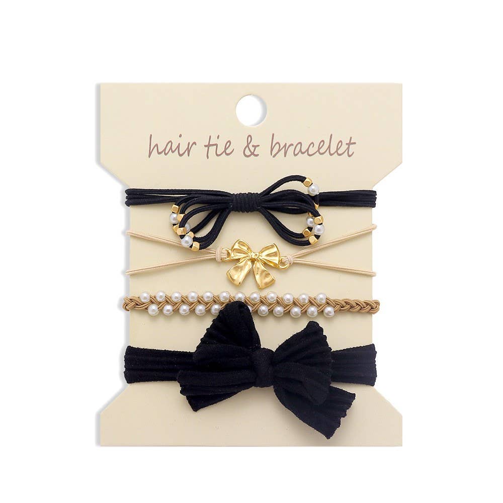Ivory - JOSSLYN by wall to wall - BOHO DUAL FUNCTION KNOT BRACELET HAIR TIES