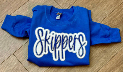 Double E Creations - Double Layered Glitter Spirit Applique sweatshirt: XL