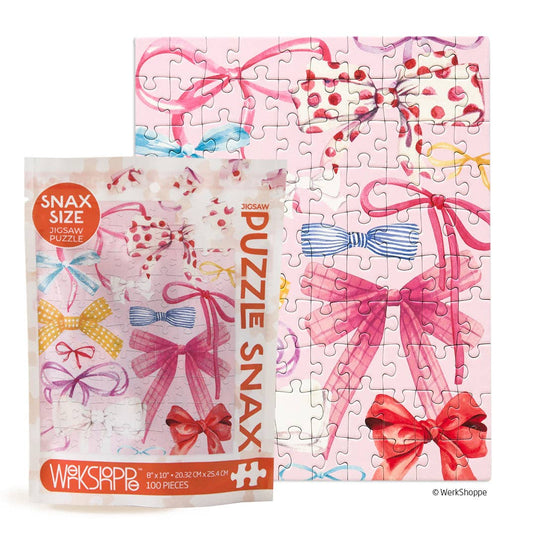 WerkShoppe - Ribbons & Bows 100 Piece Puzzle Snax | Valentine's Day