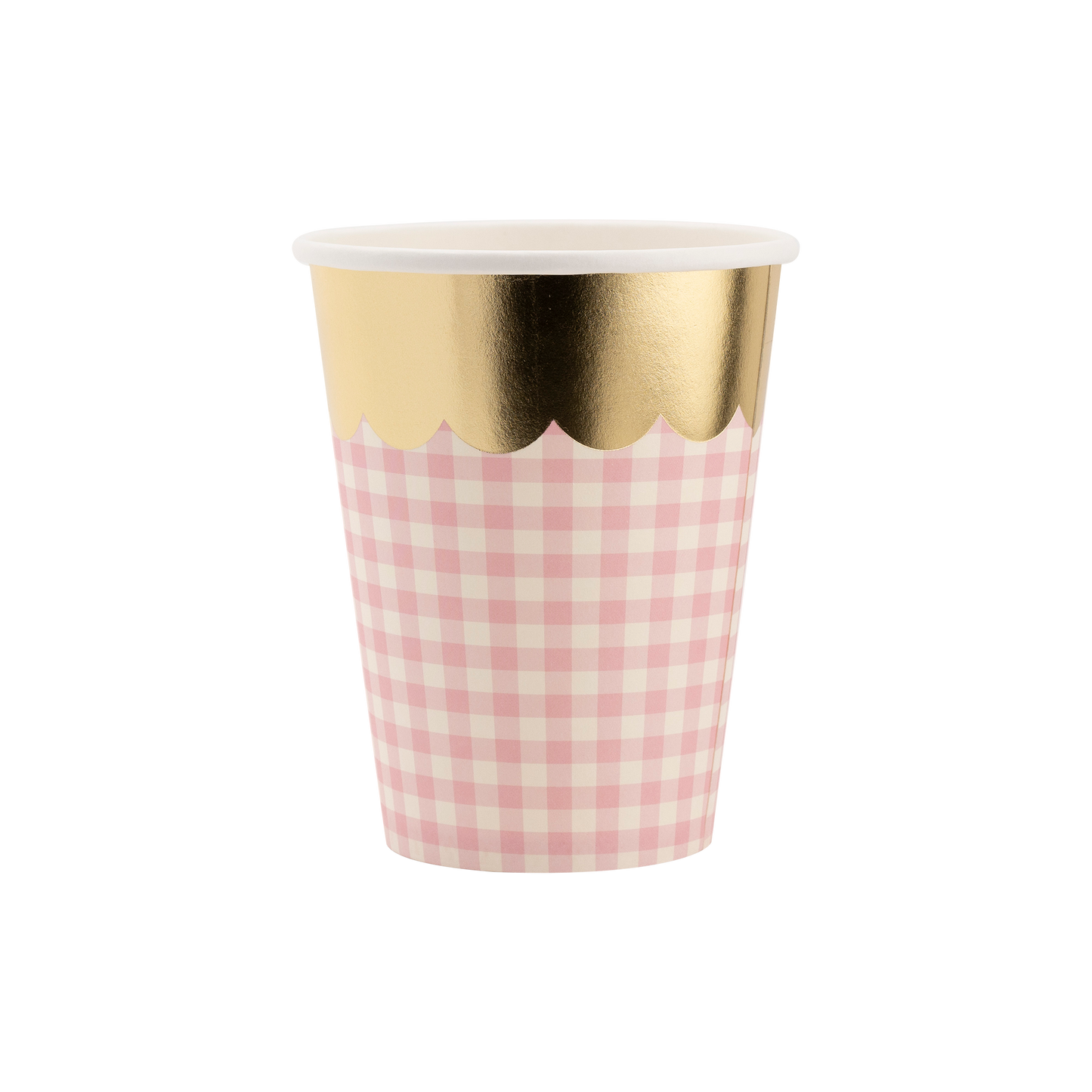 My Mind’s Eye - SPR1010 - Gingham Cups with Gold Scallop