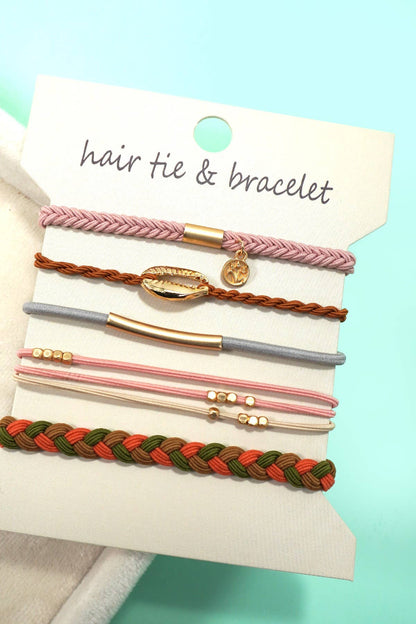 JOSSLYN by wall to wall - BOHO DUAL FUNCTION KNOT BRACELET HAIR TIES | 40BH104: BOW