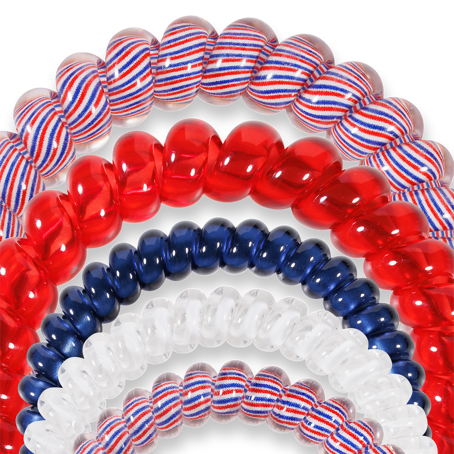 TELETIES - Spiral Hair Coils | Mixed Pack | Star Spangled Hair Ties