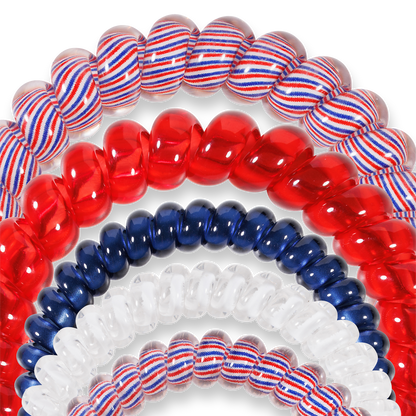 TELETIES - Spiral Hair Coils | Mixed Pack | Star Spangled Hair Ties