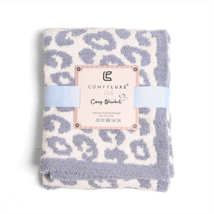 Prep Obsessed Wholesale - Luxury Cozy Kids Blanket - Blue Leopard