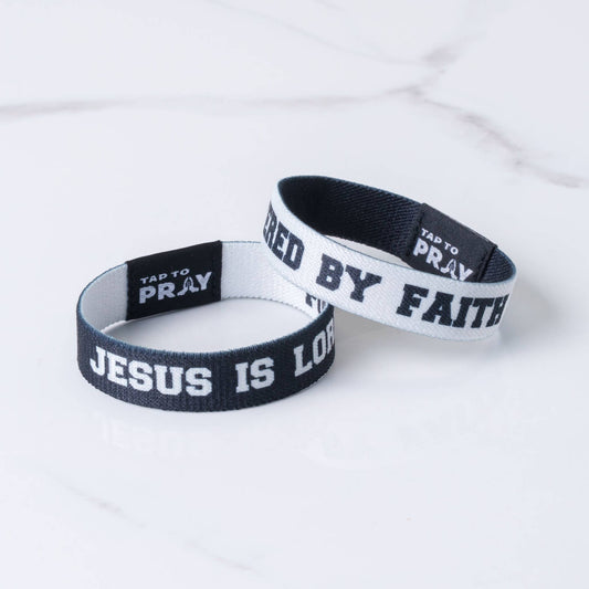 Versible - Tap To Pray™ Wristbands - Jesus Is Lord: X-Small / Jesus is Lord / Powered by Faith