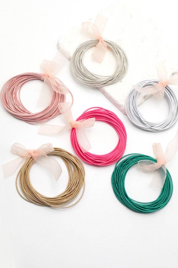 JOSSLYN by wall to wall - Guitar String Bracelets -20pcs set | 40B100: HOT PINK