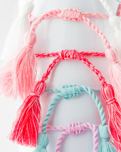 Cleary Lane - Colorful Embroidered Bracelets: Hot Pink | Be Kind