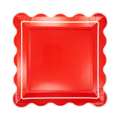 My Mind’s Eye - STN1241 - Red Scalloped Square Plate