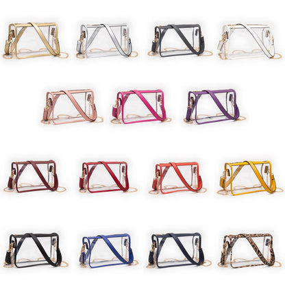Clear Rectangle Crossbody Bag: Red