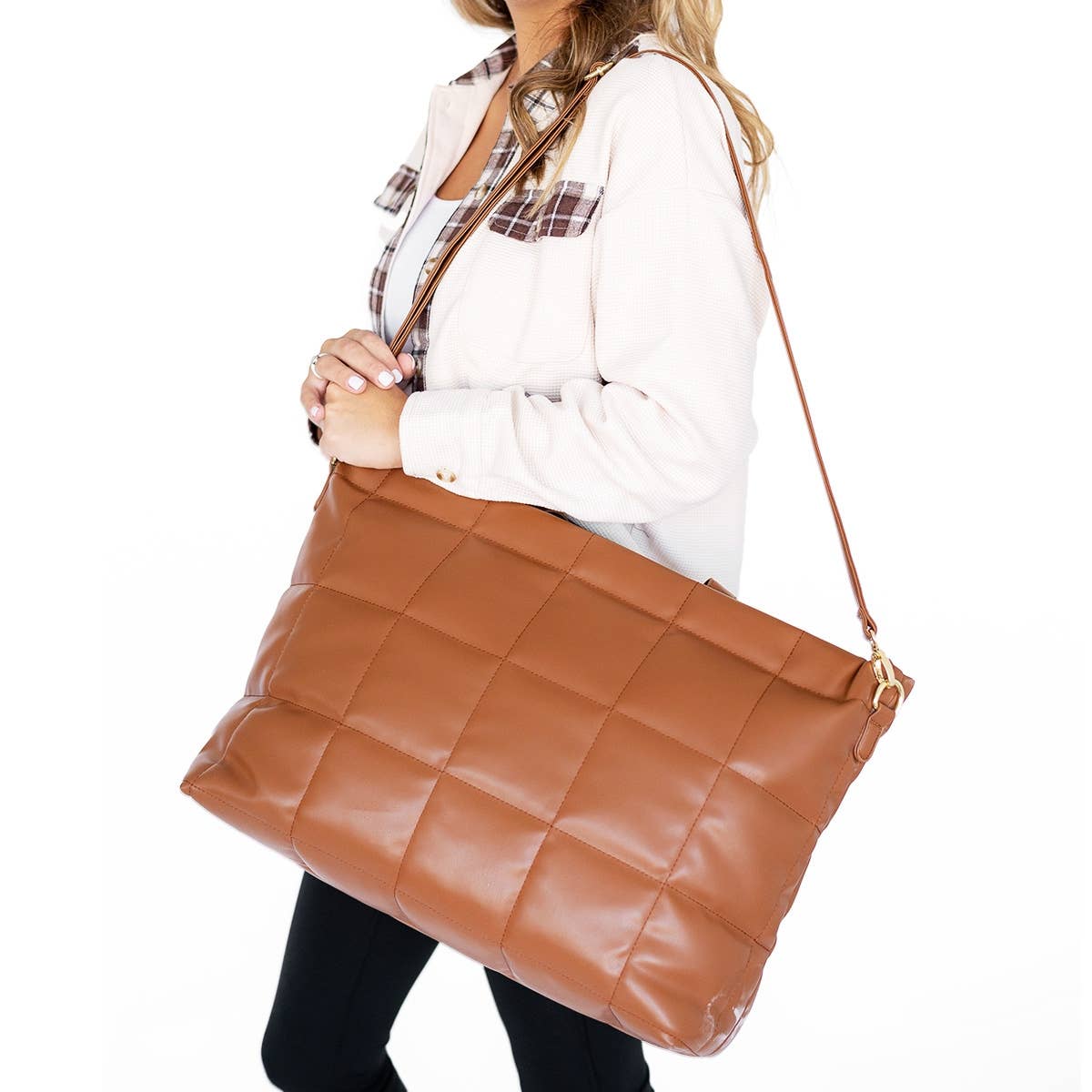 Viv&Lou - Camel Parker Puffy Tote