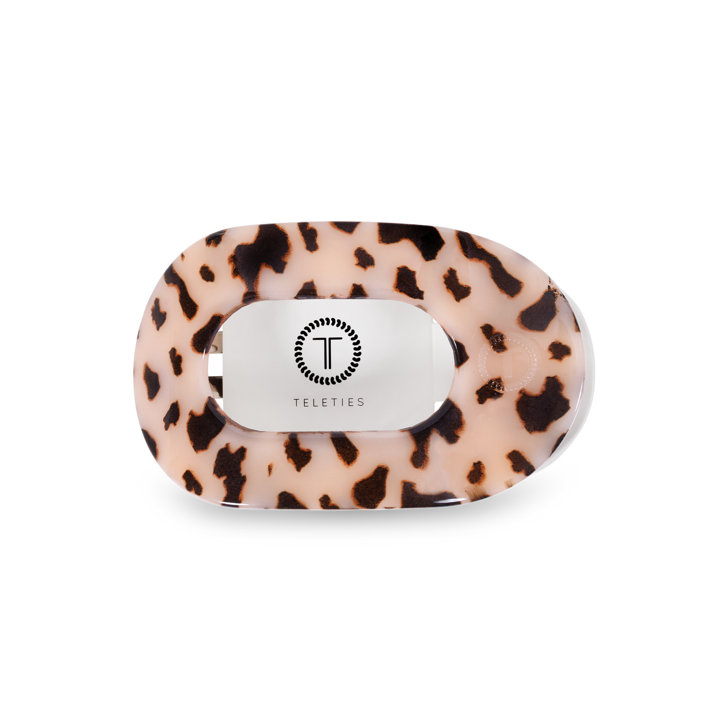 TELETIES - Round Flat Hair Clip | Medium | Blonde Tortoise