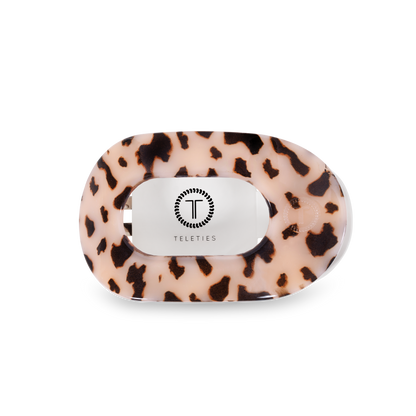TELETIES - Round Flat Hair Clip | Medium | Blonde Tortoise