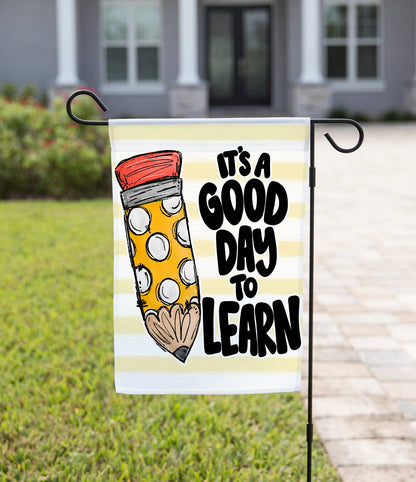The Navy Knot - Back To School Garden Flag - It's a Good Day to Learn: 12" x 18" - Double-Sided