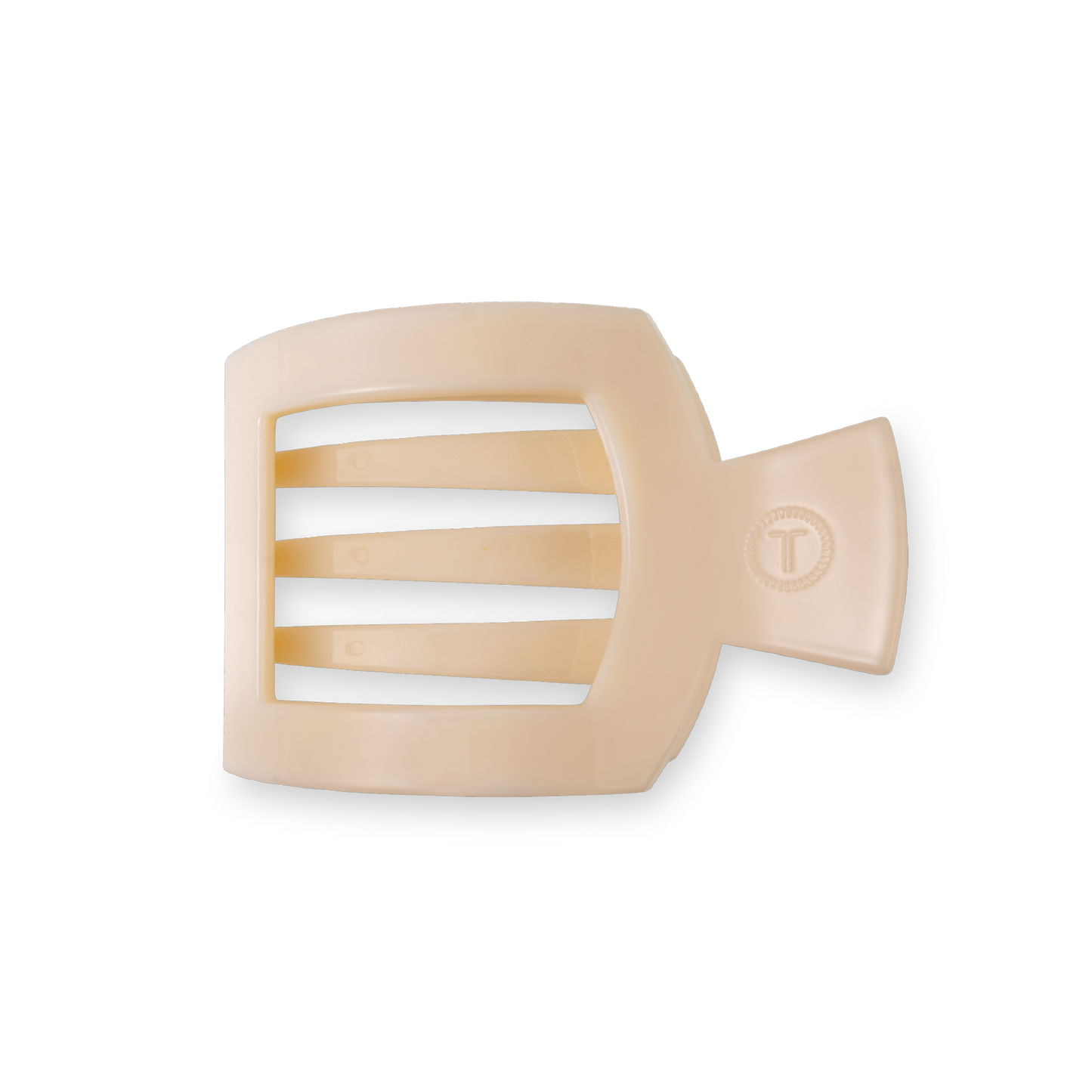 TELETIES - Almond Beige Small Flat Square Clip