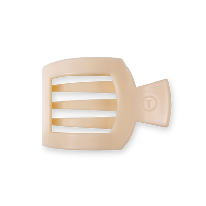 TELETIES - Almond Beige Small Flat Square Clip