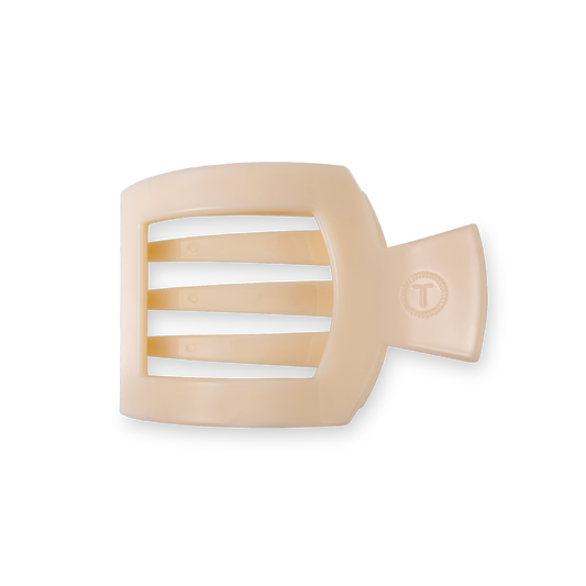 TELETIES - Almond Beige Small Flat Square Clip