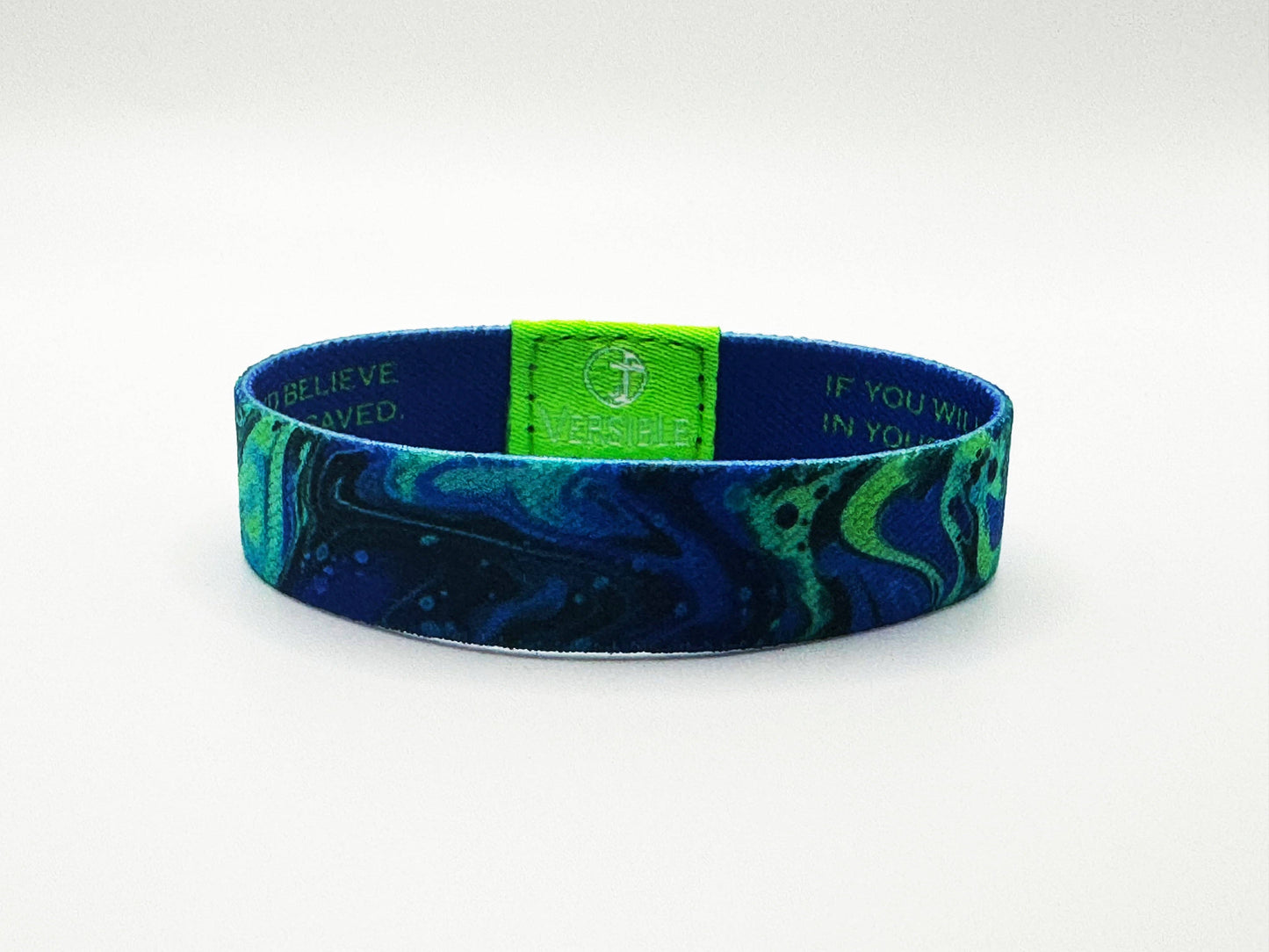 Versible - Cosmic Tide / Romans 10:9 Wristband: Large