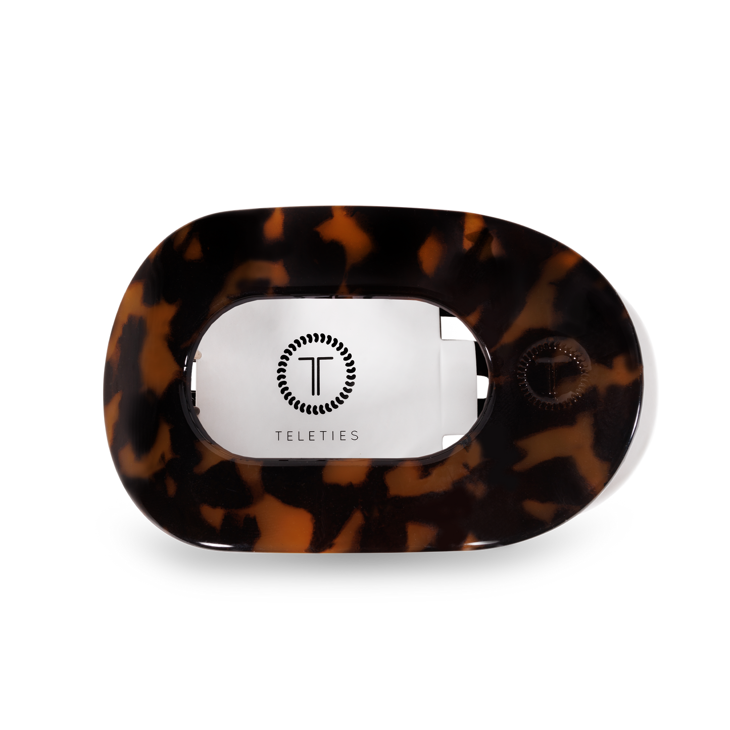 TELETIES - Round Flat Hair Clip | Medium | Tortoise