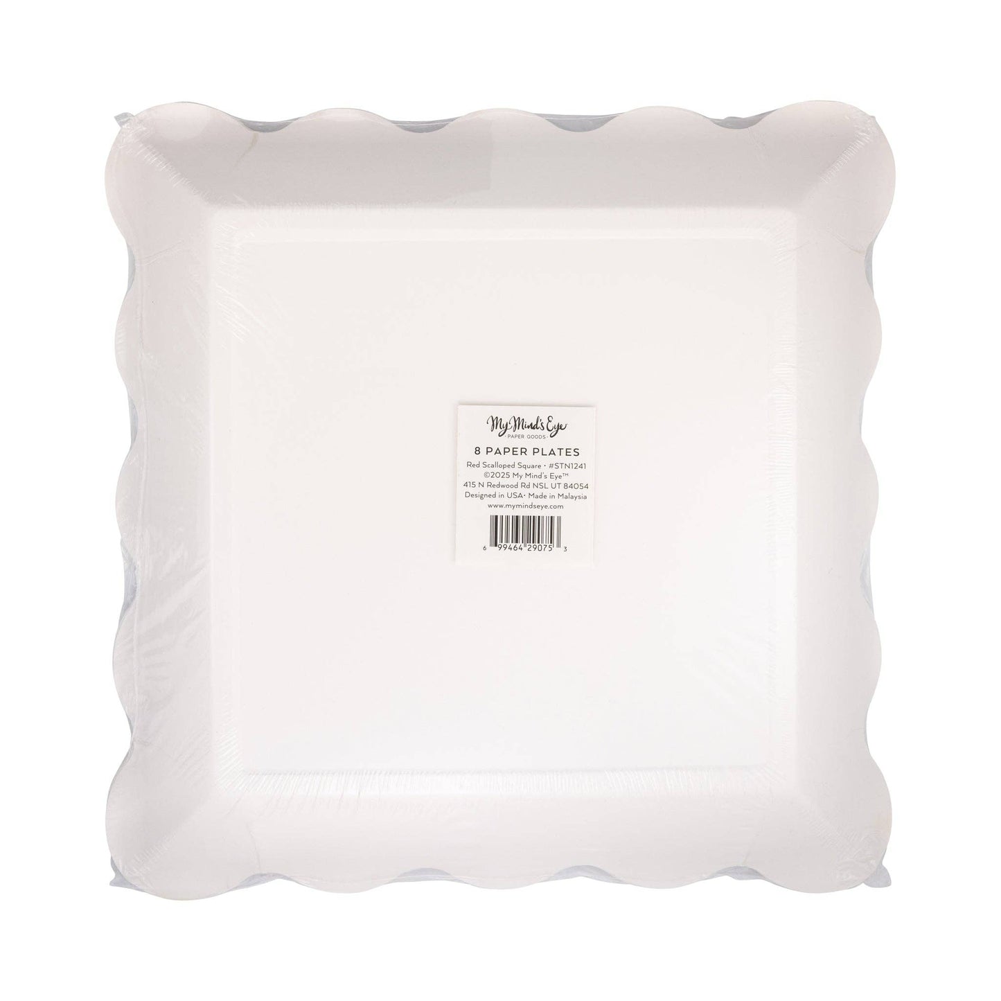 My Mind’s Eye - STN1241 - Red Scalloped Square Plate