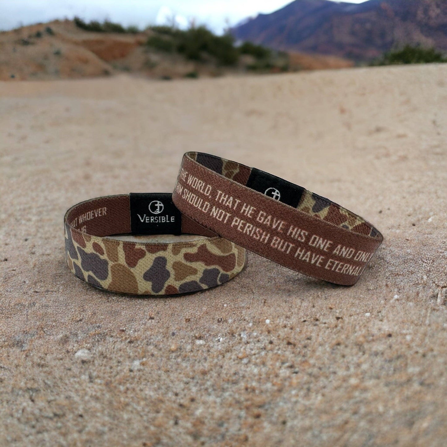 Versible - River Rock Camo Collection: Medium / Sage - Philippians 4:13