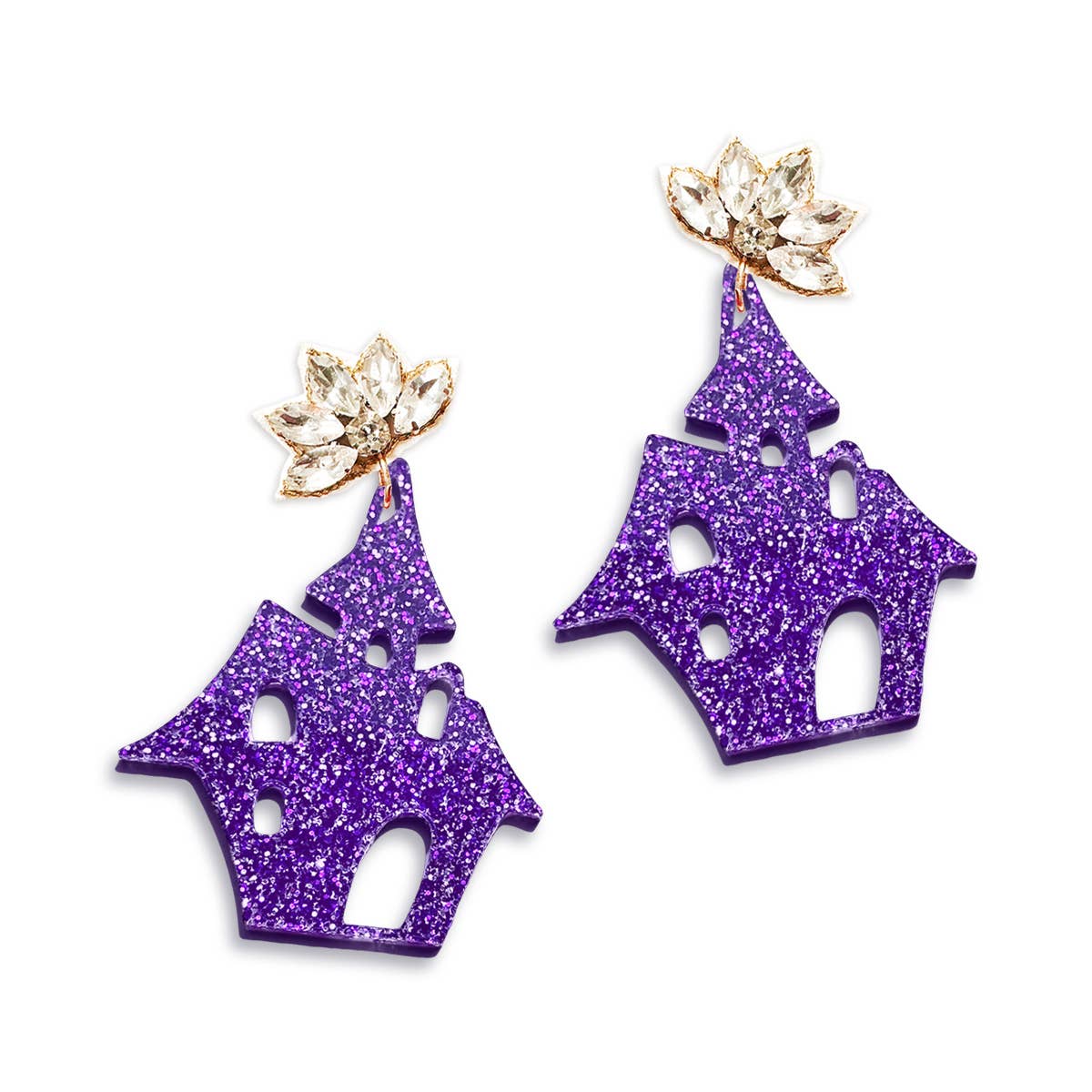 Viv&Lou - Purple Glitter Haunt It Earrings