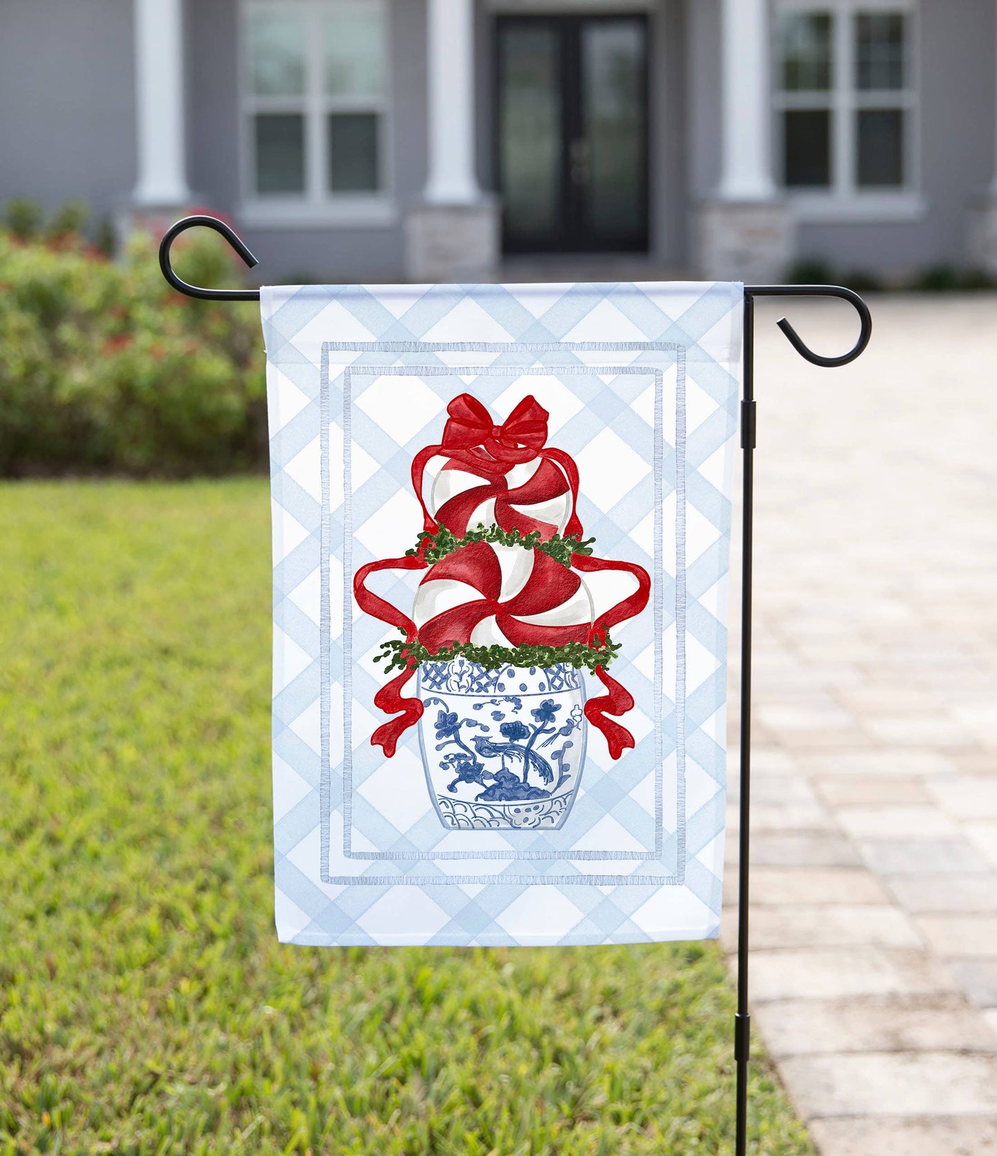 The Navy Knot - Peppermint Tree Christmas Garden Flag: 12" x 18" - Single-Sided
