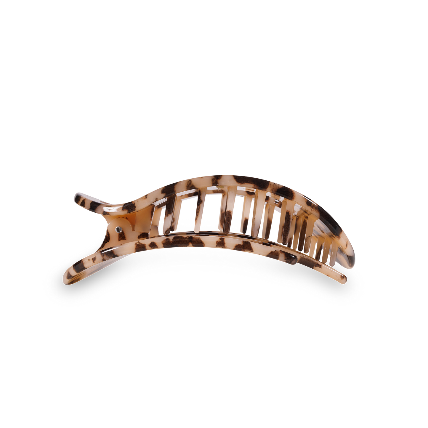 TELETIES - Round Flat Hair Clip | Medium | Blonde Tortoise