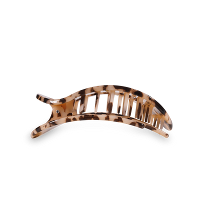 TELETIES - Round Flat Hair Clip | Medium | Blonde Tortoise