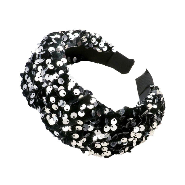 BLACK Confetti Sequin Headband
