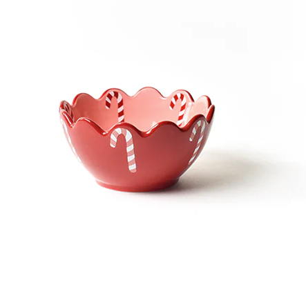 Candy Cane Scallop Bowl