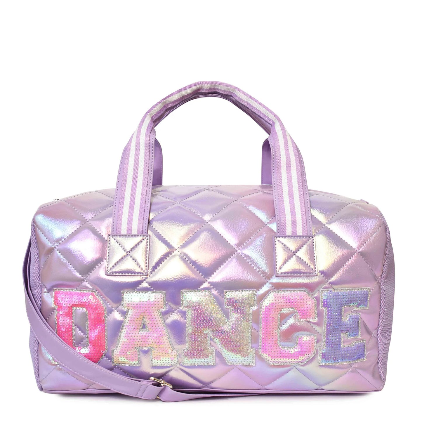 Dance Sequins Metallic Quilted Large Duffle Bag