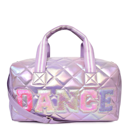Dance Sequins Metallic Quilted Large Duffle Bag