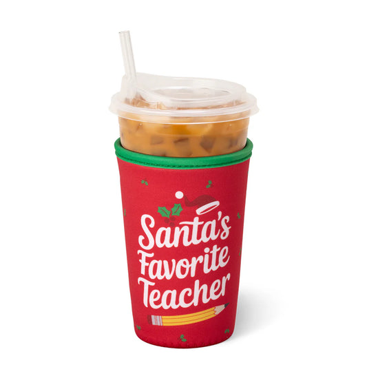 Santas Favorite Teacher Cup Coolie