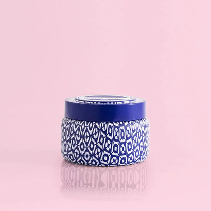 8.5 OZ PRINTED TRAVEL TIN | CAPRI BLUE & LAVENDER