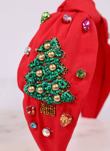 Dazzling Christmas Tree Headband RED: Default