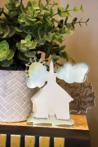 Doodles By Rebekah - Doxology Church Acrylic Shelf Sitter