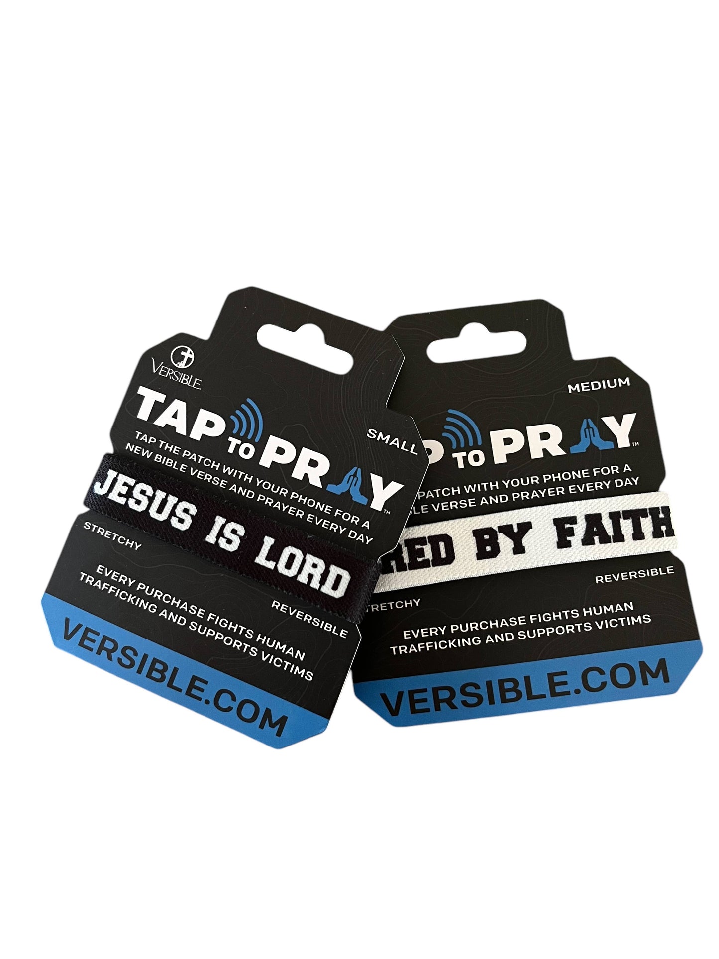 Versible - Tap To Pray™ Wristbands - Jesus Is Lord: Small / Jesus is Lord / Powered by Faith