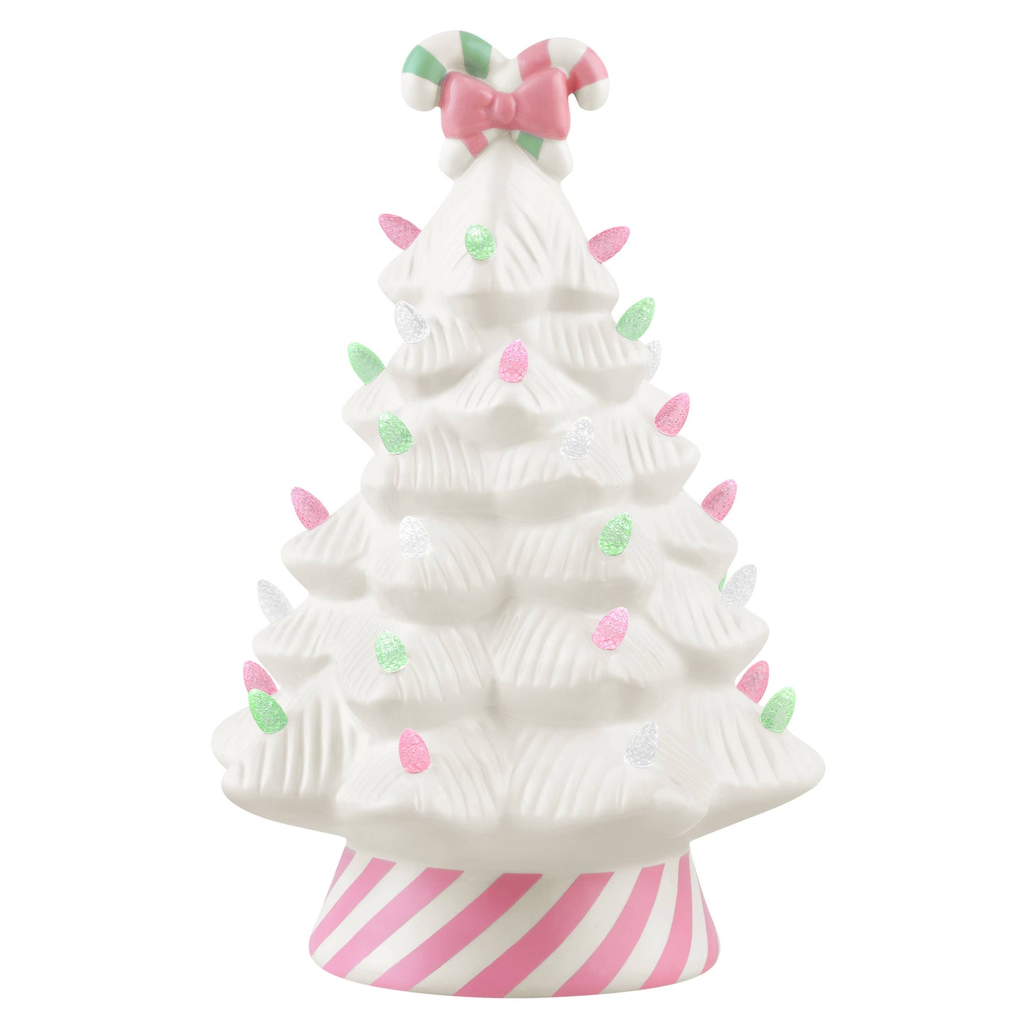 Mr. Christmas - 12 in. Nostalgic Ceramic Pink Candy Cane Tree