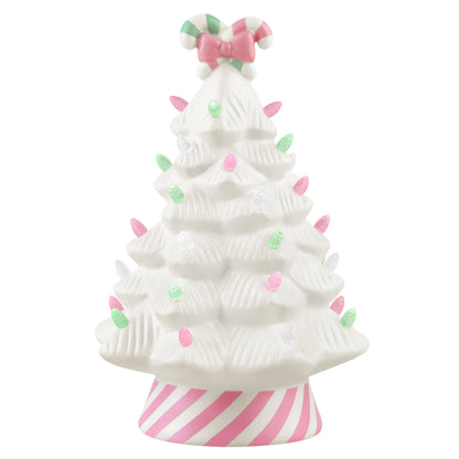 Mr. Christmas - 12 in. Nostalgic Ceramic Pink Candy Cane Tree