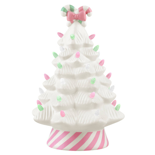 Mr. Christmas - 12 in. Nostalgic Ceramic Pink Candy Cane Tree