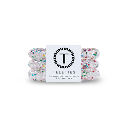 TELETIES - Spiral Hair Coils | Small | Party People Hair Ties