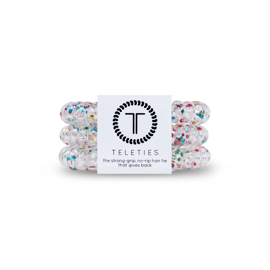 TELETIES - Spiral Hair Coils | Small | Party People Hair Ties