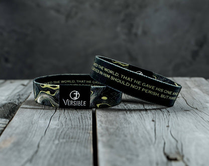 Versible - Gold Vein / John 3:16 Wristband: Small