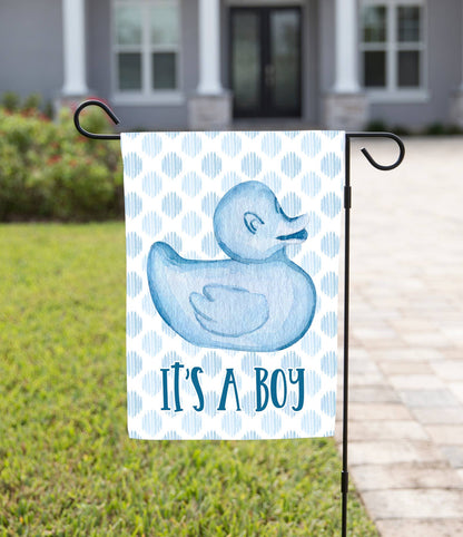 The Navy Knot - Celebrate Garden Flag - Blue Duck It’s A Boy!: 12" x 18" - Double-Sided