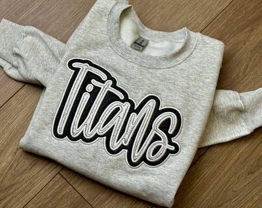 Double E Creations - Double Layered Glitter Spirit Applique sweatshirt: 2X