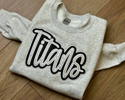 Double E Creations - Double Layered Glitter Spirit Applique sweatshirt: XL